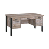 Samson Country Rustic 4-drawer Office Desk Weathered Oak