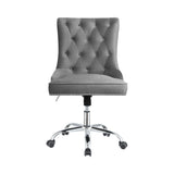 Contemporary Tufted Back Office Chair Grey and Chrome