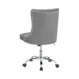 Contemporary Tufted Back Office Chair Grey and Chrome