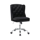 Contemporary Upholstered Tufted Office Chair Black and Chrome