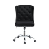 Contemporary Upholstered Tufted Office Chair Black and Chrome