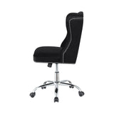 Contemporary Upholstered Tufted Office Chair Black and Chrome