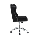 Contemporary Upholstered Tufted Office Chair Black and Chrome