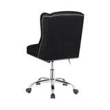 Contemporary Upholstered Tufted Office Chair Black and Chrome