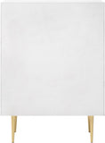 Modernist Engineered Wood / Stainless Steel Contemporary White Gloss Chest - 36" W x 17" D x 50" H