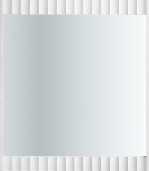 Modernist Glass / Engineered Wood Contemporary White Gloss Mirror - 37" W x 1.5" D x 42.5" H