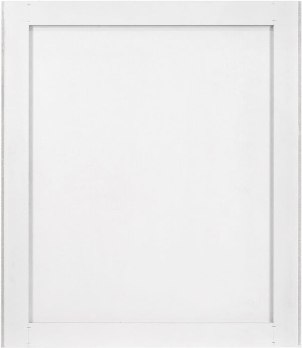 Modernist Glass / Engineered Wood Contemporary White Gloss Mirror - 37" W x 1.5" D x 42.5" H