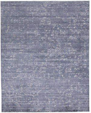 Lennox Modern Abstract Minimalist Rug, Navy Blue, 9ft - 6in x 13ft - 6in Area Rug