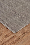 Lennox Modern Abstract Minimalist Area Rug, Ash Gray/Ivory, 9ft-6in x 13ft-6in