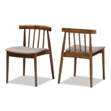 Wyatt Mid-Century Modern Walnut Wood Dining Chair (Set of 2)