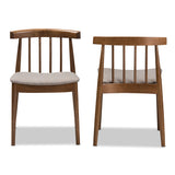 Baxton Studio Wyatt Mid-Century Modern Walnut Wood Dining Chair (Set of 2)