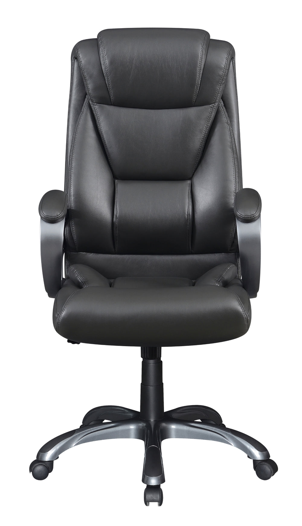 Contemporary High Back Office Chair in Grey Leatherette - Ergonomic, Stylish & Comfortable Design