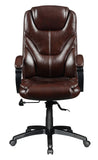 Modern Upholstered Curved Arm Office Chair Brown and Black