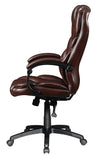 Modern Upholstered Curved Arm Office Chair Brown and Black
