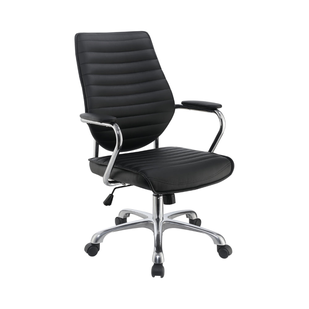 Contemporary High Back Office Chair - Stylish Comfort with Swivel Base and Durable Aluminum Frame