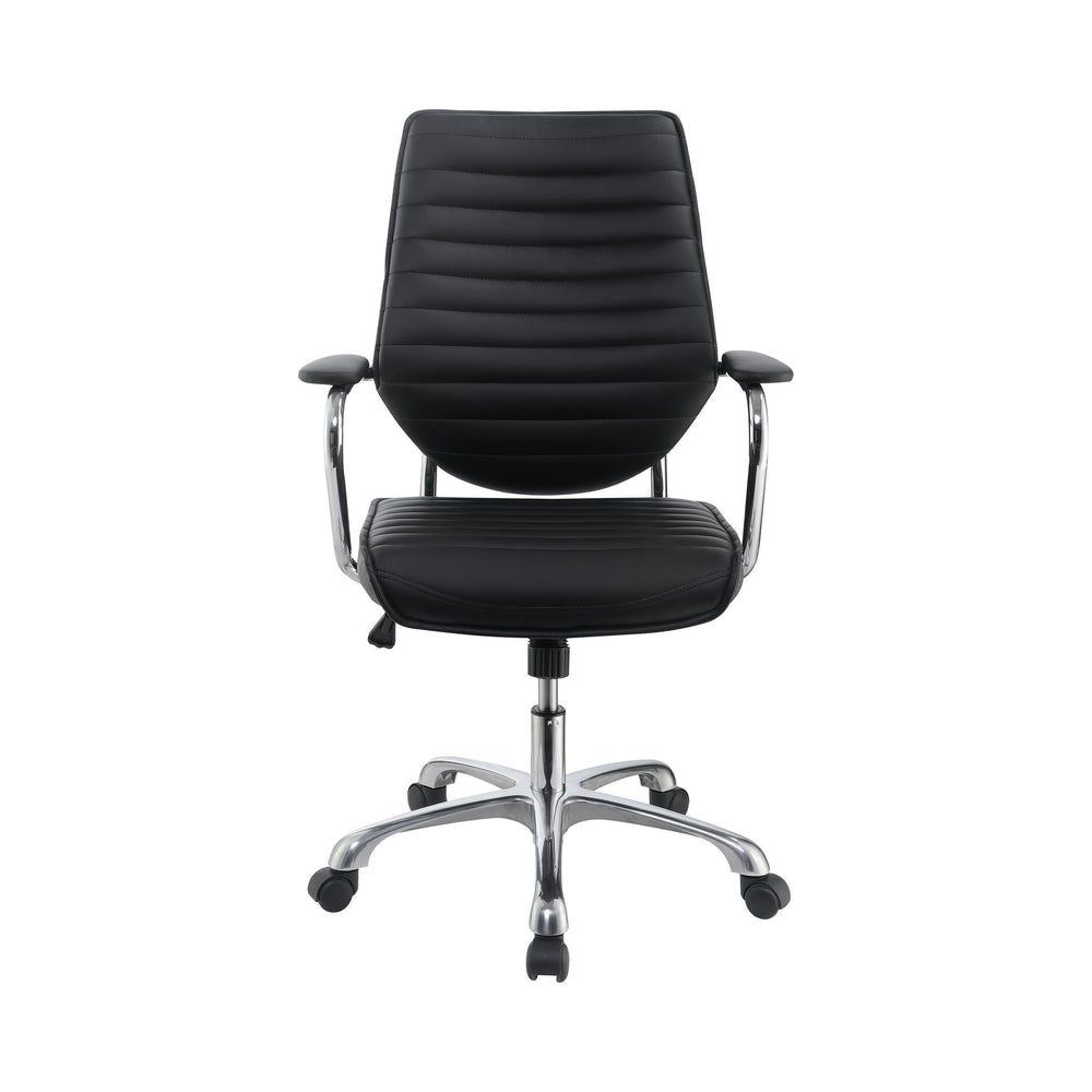 Contemporary High Back Office Chair - Stylish Comfort with Swivel Base and Durable Aluminum Frame