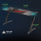 Brocton Modern Metal Z-shaped Gaming Desk Black