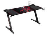 Brocton Modern Metal Z-shaped Gaming Desk Black