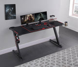 Brocton Modern Metal Z-shaped Gaming Desk Black