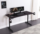 Tarnov Modern Rectangular Metal Gaming Desk with USB Ports Black