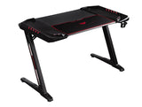 Ardsley Modern Z-framed Gaming Desk with LED Lighting Black