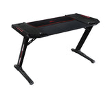 Ardsley Modern Z-framed Gaming Desk with LED Lighting Black