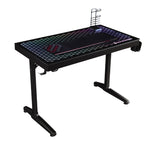 Avoca Modern Tempered Glass Top Gaming Desk Black