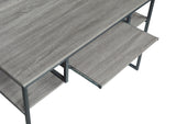 Mandy Casual Computer Desk with Keyboard Tray Weathered Taupe and Gunmetal