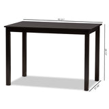 Baxton Studio Eveline Modern Espresso Brown Finished Wood 43-Inch Dining Table