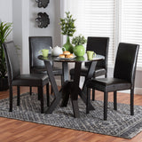 Baxton Studio Rosi Modern Espresso Brown Faux Leather and Wood 5-Piece Dining Set