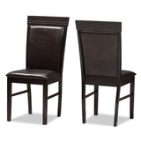 Baxton Studio Thea Modern and Contemporary Dark Brown Faux Leather Upholstered 5-Piece Dining Set