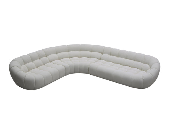 VIG Furniture Divani Casa Yolonda - Off-White Fabric Sectional Sofa VGEV-2126B-WHT-SECT