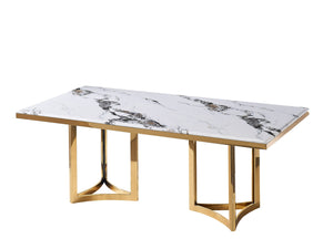 VIG Furniture Modrest Loomis - White Marble & Gold Dining Table VGZAT1301