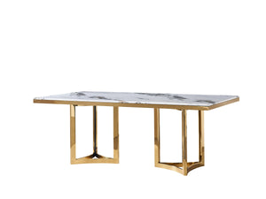 VIG Furniture Modrest Loomis - White Marble & Gold Dining Table VGZAT1301