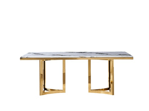 VIG Furniture Modrest Loomis - White Marble & Gold Dining Table VGZAT1301