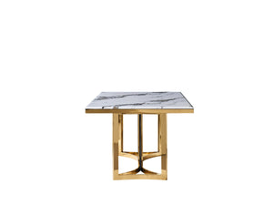 VIG Furniture Modrest Loomis - White Marble & Gold Dining Table VGZAT1301