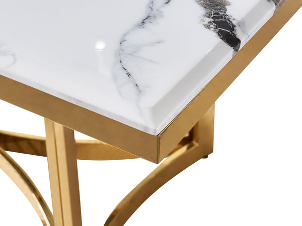 VIG Furniture Modrest Loomis - White Marble & Gold Dining Table VGZAT1301
