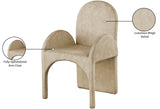 Summer Velvet / Engineered Wood / Steel / Iron / Foam Contemporary Beige Velvet Dining Arm Chair - 22" W x 22.5" D x 35.5" H