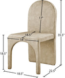 Summer Velvet / Engineered Wood / Steel / Iron / Foam Contemporary Beige Velvet Dining Side Chair - 18.5" W x 22.5" D x 35.5" H