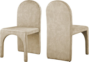 Summer Velvet / Engineered Wood / Steel / Iron / Foam Contemporary Beige Velvet Dining Side Chair - 18.5" W x 22.5" D x 35.5" H