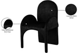 Summer Velvet / Engineered Wood / Steel / Iron / Foam Contemporary Black Velvet Dining Arm Chair - 22" W x 22.5" D x 35.5" H