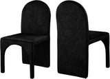 Summer Velvet / Engineered Wood / Steel / Iron / Foam Contemporary Black Velvet Dining Side Chair - 18.5" W x 22.5" D x 35.5" H