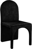 Summer Velvet / Engineered Wood / Steel / Iron / Foam Contemporary Black Velvet Dining Side Chair - 18.5" W x 22.5" D x 35.5" H