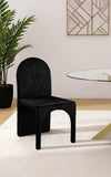 Summer Velvet / Engineered Wood / Steel / Iron / Foam Contemporary Black Velvet Dining Side Chair - 18.5" W x 22.5" D x 35.5" H