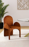 Summer Velvet / Engineered Wood / Steel / Iron / Foam Contemporary Cognac Velvet Dining Arm Chair - 22" W x 22.5" D x 35.5" H