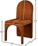 Summer Velvet / Engineered Wood / Steel / Iron / Foam Contemporary Cognac Velvet Dining Side Chair - 18.5" W x 22.5" D x 35.5" H