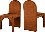 Summer Velvet / Engineered Wood / Steel / Iron / Foam Contemporary Cognac Velvet Dining Side Chair - 18.5" W x 22.5" D x 35.5" H