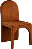 Summer Velvet / Engineered Wood / Steel / Iron / Foam Contemporary Cognac Velvet Dining Side Chair - 18.5" W x 22.5" D x 35.5" H