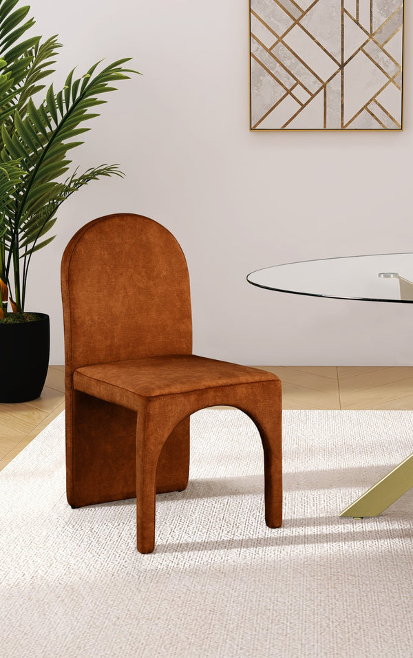 Summer Velvet / Engineered Wood / Steel / Iron / Foam Contemporary Cognac Velvet Dining Side Chair - 18.5" W x 22.5" D x 35.5" H
