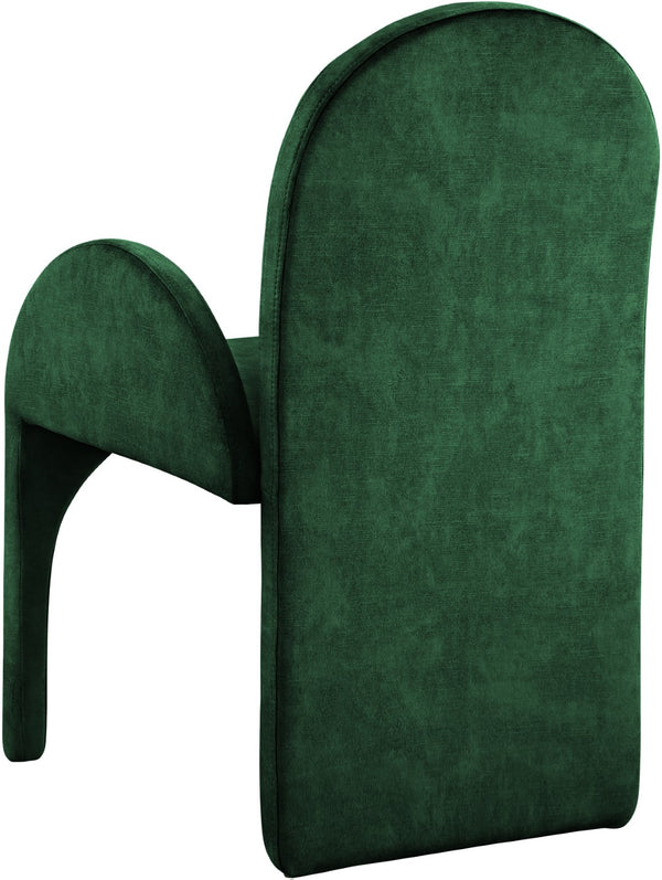 Summer Velvet / Engineered Wood / Steel / Iron / Foam Contemporary Green Velvet Dining Arm Chair - 22" W x 22.5" D x 35.5" H